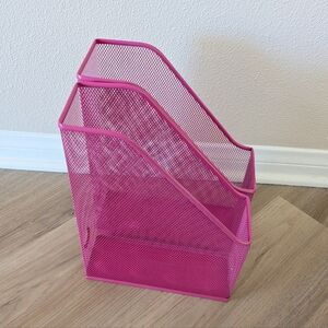 IKEA Pink Rose Mesh File Organizer Set Of 2
